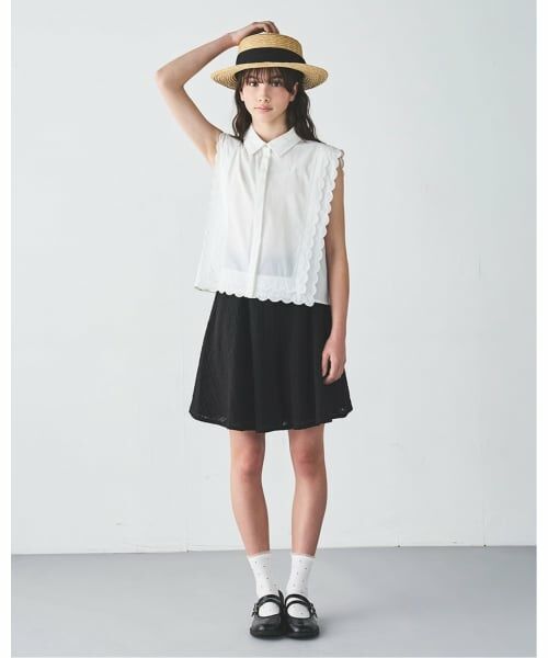 pom ponette junior / ポンポネット ジュニア その他トップス | 【機能素材】UV/遮熱/接触冷感/スカラップブラウスセットアップ | 詳細25