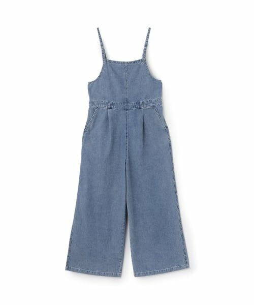 pom ponette junior / ポンポネット ジュニア サロペット・オールインワン | 【130cmあり】【接触冷感】デニムサロペット（ブルー）