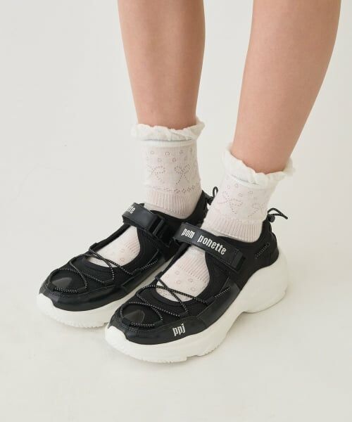 pom ponette junior / ポンポネット ジュニア ソックス | 透かし柄クルーソックス | 詳細8