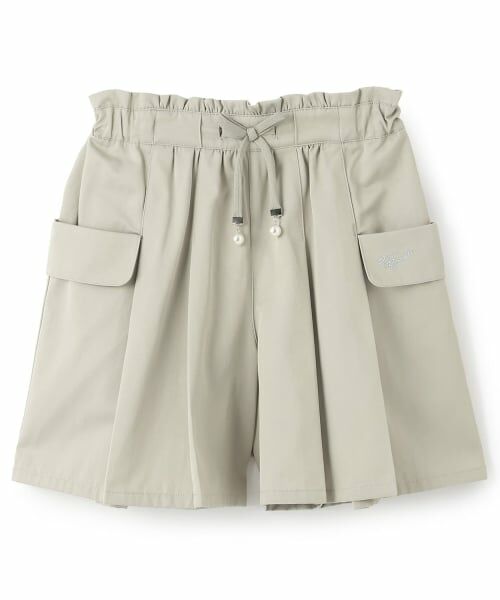 pom ponette junior / ポンポネット ジュニア ショート・ハーフ・半端丈パンツ | カーゴキュロット（ライト グリーン）