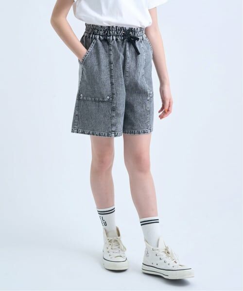 pom ponette junior / ポンポネット ジュニア ショート・ハーフ・半端丈パンツ | 【GOOD PRICE】カットソーデニムショートパンツ（チャコール）