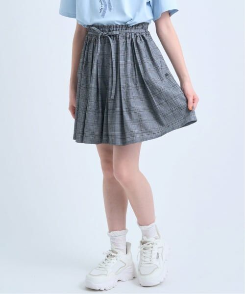 pom ponette junior / ポンポネット ジュニア ショート・ハーフ・半端丈パンツ | チェックキュロット（グレー）