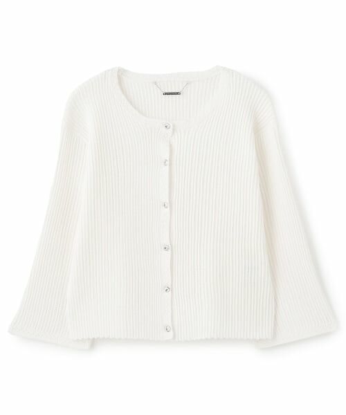 pom ponette junior / ポンポネット ジュニア カーディガン・ボレロ | ７分袖カーディガン（オフ ホワイト）