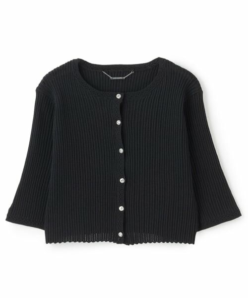 pom ponette junior / ポンポネット ジュニア カーディガン・ボレロ | ７分袖カーディガン（黒）