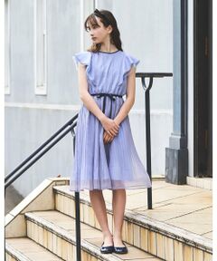 pom ponette junior / ポンポネット ジュニア ミニ丈・ひざ丈ワンピース | ラメシフォンワンピース