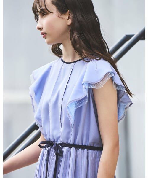 pom ponette junior / ポンポネット ジュニア ミニ丈・ひざ丈ワンピース | ラメシフォンワンピース | 詳細14