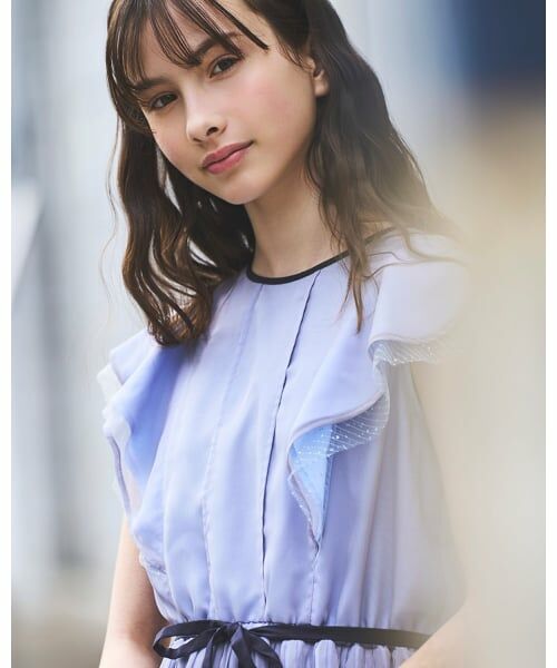 pom ponette junior / ポンポネット ジュニア ミニ丈・ひざ丈ワンピース | ラメシフォンワンピース | 詳細15