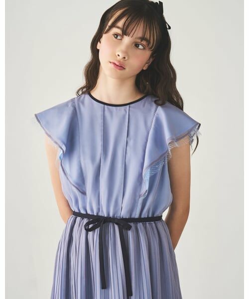 pom ponette junior / ポンポネット ジュニア ミニ丈・ひざ丈ワンピース | ラメシフォンワンピース | 詳細16