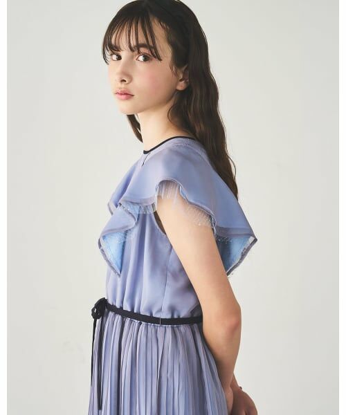 pom ponette junior / ポンポネット ジュニア ミニ丈・ひざ丈ワンピース | ラメシフォンワンピース | 詳細17