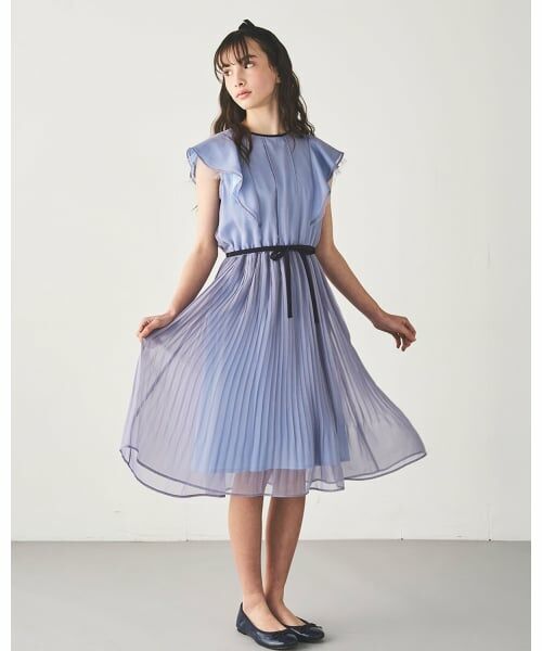 pom ponette junior / ポンポネット ジュニア ミニ丈・ひざ丈ワンピース | ラメシフォンワンピース | 詳細19