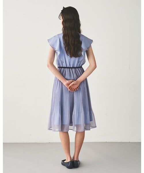 pom ponette junior / ポンポネット ジュニア ミニ丈・ひざ丈ワンピース | ラメシフォンワンピース | 詳細20