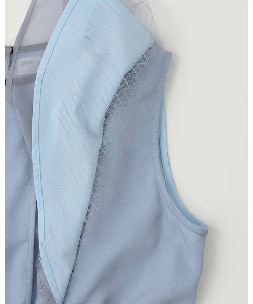 pom ponette junior / ポンポネット ジュニア ミニ丈・ひざ丈ワンピース | ラメシフォンワンピース | 詳細4