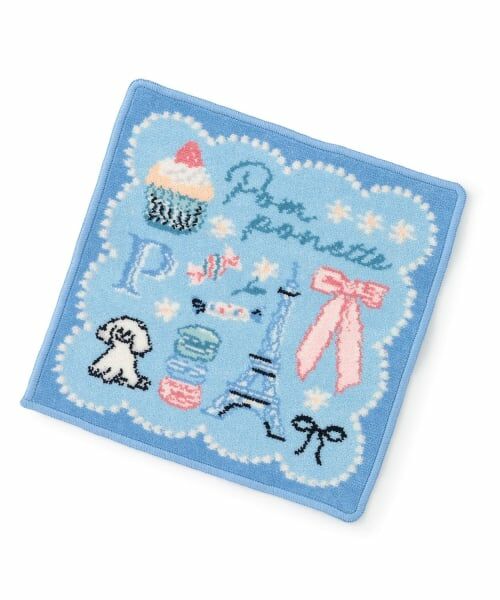pom ponette junior / ポンポネット ジュニア ハンカチ | シェニール織ハンカチ（ブルー）