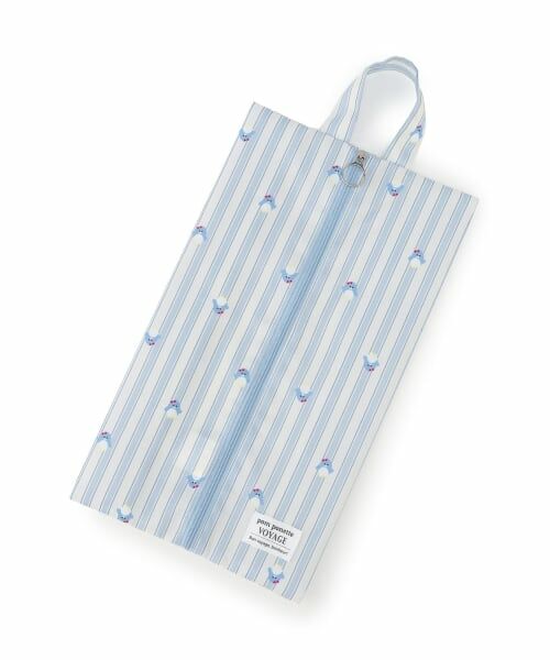 pom ponette junior / ポンポネット ジュニア トートバッグ | 【撥水】総柄シューズケース（ライト ブルー）