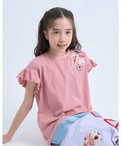 pom ponette junior / ポンポネット ジュニア Tシャツ | 【サーティワン アイスクリーム】ワッペン刺しゅうTシャツ(ピンク)