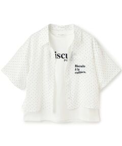 pom ponette junior / ポンポネット ジュニア シャツ・ブラウス | 半袖シアーシャツ×Tシャツセット
