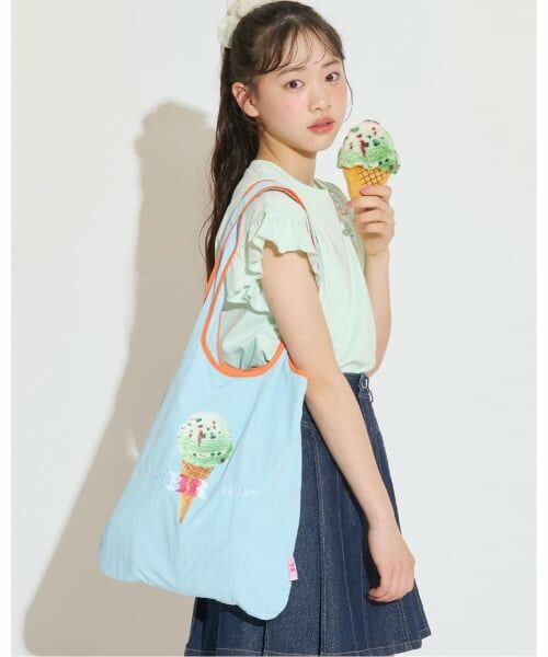 pom ponette junior / ポンポネット ジュニア トートバッグ | 【サーティワン アイスクリーム】ポーチ付きエコバッグ（ブルー）