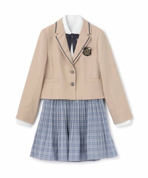 pom ponette junior / ポンポネット ジュニア セットアップ | 【卒服】【5点セット】ジャケット×プリーツスカートコーデセット（ベージュ）