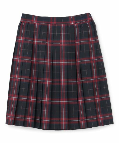 pom ponette junior / ポンポネット ジュニア ミニ・ひざ丈スカート | 【卒服】【家庭洗濯可】24本チェックプリーツスカート(赤)