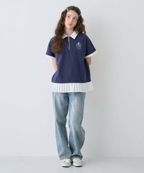 pom ponette junior / ポンポネット ジュニア Tシャツ | ダブルカラーレイヤードトップス | 詳細1
