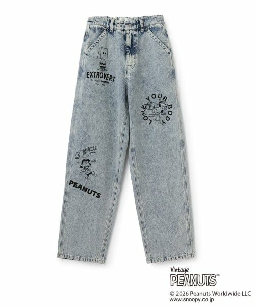 pom ponette junior / ポンポネット ジュニア その他パンツ | 【130cmあり】【PEANUTS】グラフィックデニムペインターパンツ（ライト ブルー）