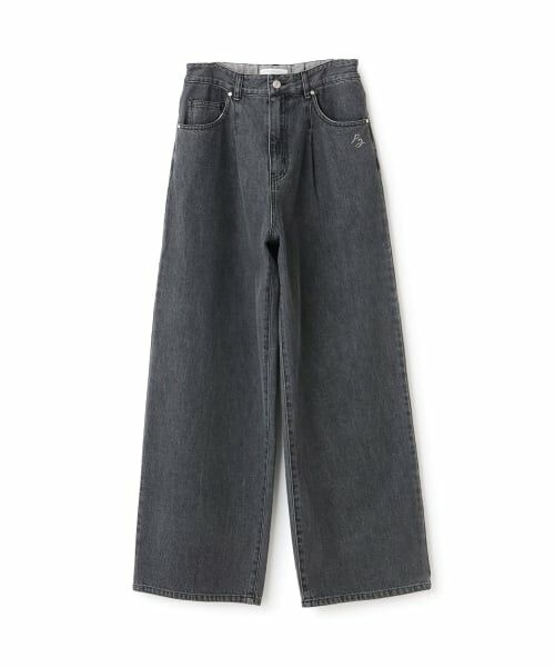 pom ponette junior / ポンポネット ジュニア その他パンツ | 【130cmあり】デニムワイドパンツ(黒)
