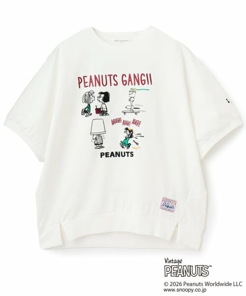 pom ponette junior / ポンポネット ジュニア Tシャツ | 【PEANUTS】【接触冷感】アソート変形プルオーバー(オフ ホワイト)
