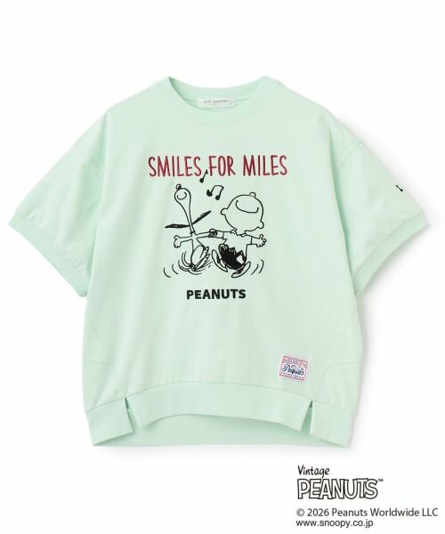 pom ponette junior / ポンポネット ジュニア Tシャツ | 【PEANUTS】【接触冷感】アソート変形プルオーバー(ライト グリーン)