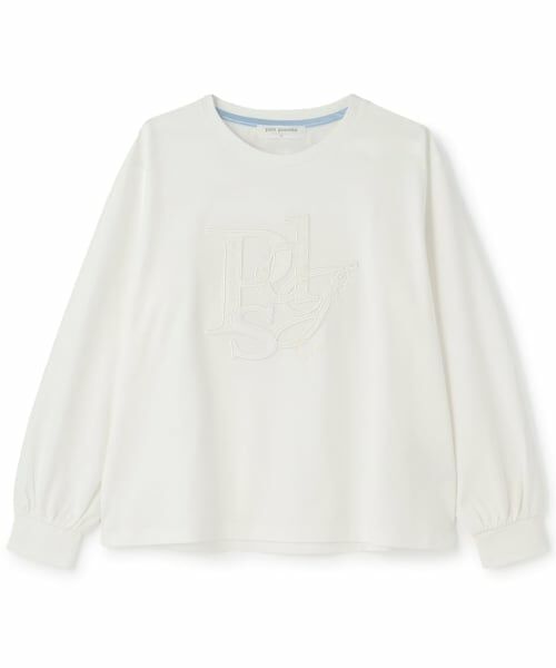 pom ponette junior / ポンポネット ジュニア Tシャツ | 【130cmあり】モチーフアップリケTシャツ（白）