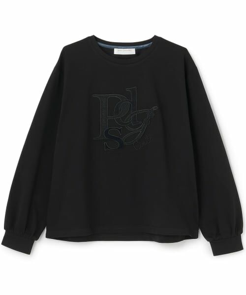 pom ponette junior / ポンポネット ジュニア Tシャツ | 【130cmあり】モチーフアップリケTシャツ（黒）