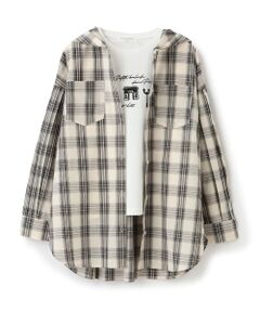 pom ponette junior / ポンポネット ジュニア シャツ・ブラウス | 【130cmあり】チェックシャツ×インナーTシャツセット