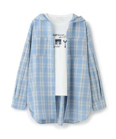 pom ponette junior / ポンポネット ジュニア シャツ・ブラウス | 【130cmあり】チェックシャツ×インナーTシャツセット