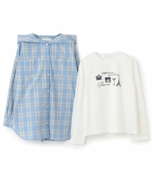 pom ponette junior / ポンポネット ジュニア シャツ・ブラウス | 【130cmあり】チェックシャツ×インナーTシャツセット | 詳細2