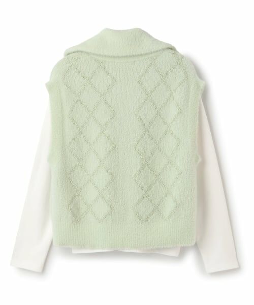 pom ponette junior / ポンポネット ジュニア ニット・セーター | 【130cmあり】【2枚セット】ジップニットベスト×Tシャツセット | 詳細1