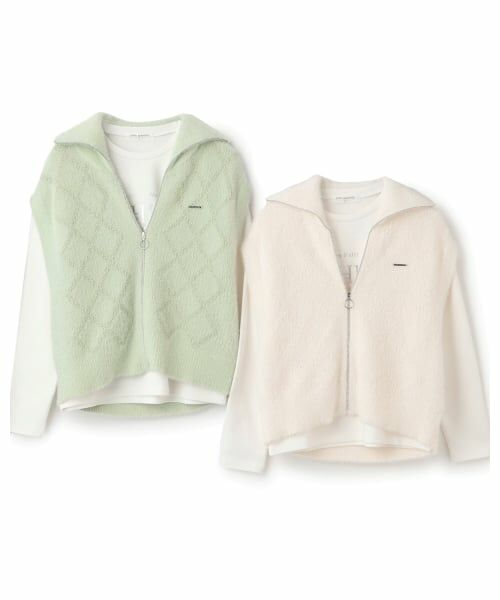 pom ponette junior / ポンポネット ジュニア ニット・セーター | 【130cmあり】【2枚セット】ジップニットベスト×Tシャツセット | 詳細15