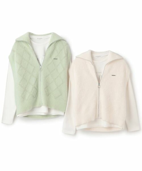 pom ponette junior / ポンポネット ジュニア ニット・セーター | 【130cmあり】【2枚セット】ジップニットベスト×Tシャツセット | 詳細9