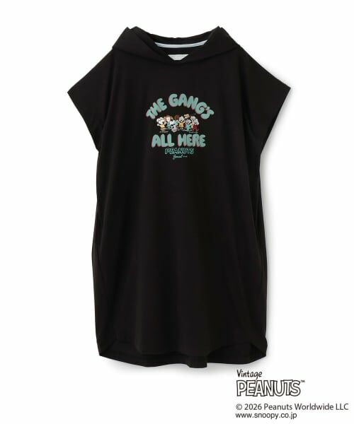 pom ponette junior / ポンポネット ジュニア ミニ丈・ひざ丈ワンピース | 【PEANUTS】【接触冷感】フレンチパーカワンピース（黒）