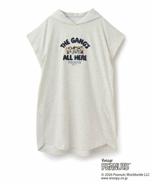pom ponette junior / ポンポネット ジュニア ミニ丈・ひざ丈ワンピース | 【PEANUTS】【接触冷感】フレンチパーカワンピース（シロ杢）