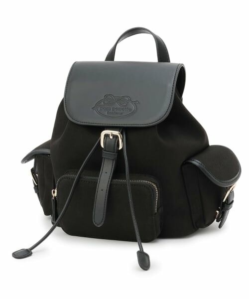 pom ponette junior / ポンポネット ジュニア リュック・バックパック | キャンバス×合皮ミニリュック（黒）