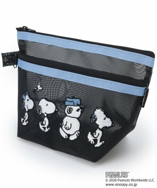 pom ponette junior / ポンポネット ジュニア ポーチ | 【PEANUTS】メッシュポーチ（黒）