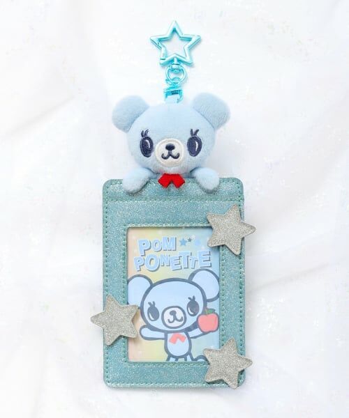 pom ponette junior / ポンポネット ジュニア カードケース・名刺入れ・定期入れ | ぴょこんとミントくんキラキラカードケース（サックス）