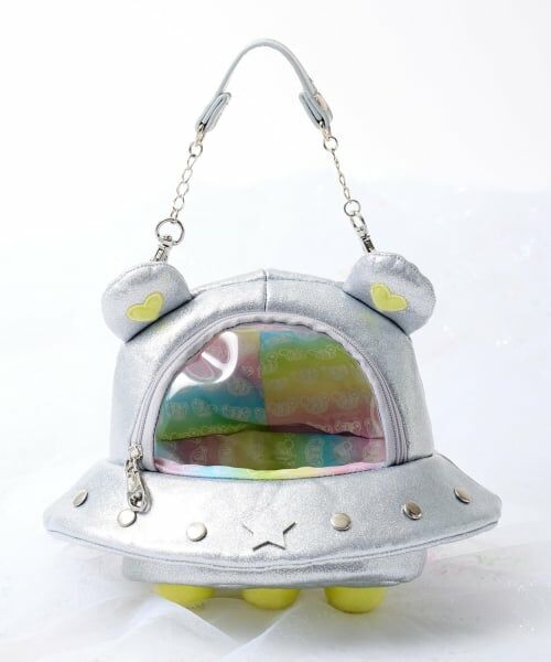 pom ponette junior / ポンポネット ジュニア ポーチ | ナカムラくんの宇宙船（2人乗り）（シルバー）