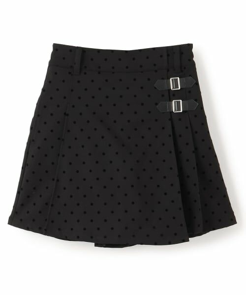 pom ponette junior / ポンポネット ジュニア ショート・ハーフ・半端丈パンツ | 【130cmあり】ラップキュロット(黒)