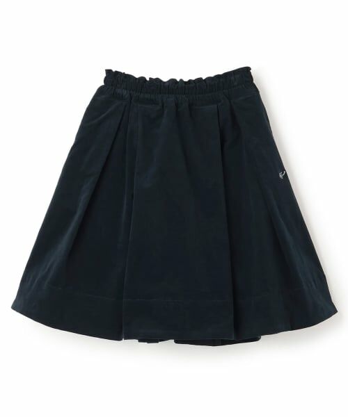 pom ponette junior / ポンポネット ジュニア ミニ・ひざ丈スカート | 【130cmあり】コーデュロイミドル丈フレアースカート（紺）