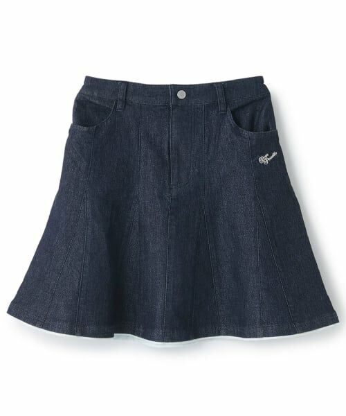 pom ponette junior / ポンポネット ジュニア ミニ・ひざ丈スカート | 【130cmあり】マーメイドスカート×インナーパンツセット（紺）