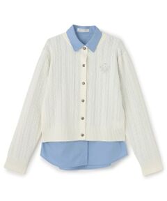 pom ponette junior / ポンポネット ジュニア カーディガン・ボレロ | 【130cmあり】ニットカーディガン×シャツセット