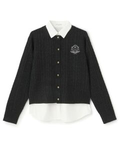 pom ponette junior / ポンポネット ジュニア カーディガン・ボレロ | 【130cmあり】ニットカーディガン×シャツセット