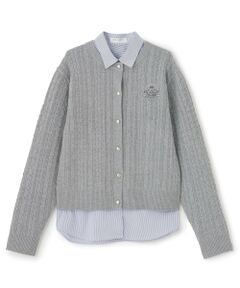 pom ponette junior / ポンポネット ジュニア カーディガン・ボレロ | 【130cmあり】ニットカーディガン×シャツセット