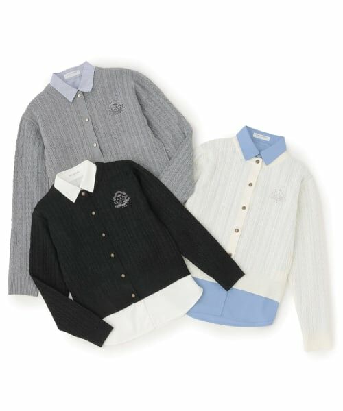 pom ponette junior / ポンポネット ジュニア カーディガン・ボレロ | 【130cmあり】ニットカーディガン×シャツセット | 詳細3