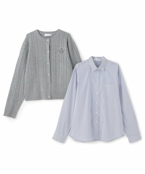 pom ponette junior / ポンポネット ジュニア カーディガン・ボレロ | 【130cmあり】ニットカーディガン×シャツセット | 詳細5